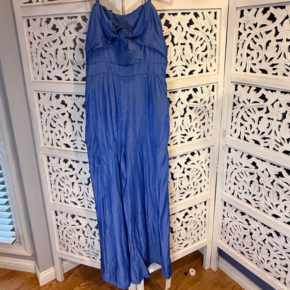 NWT Cupshe Royal Blue Sleeveless Jumpsuit with Front Tie Sz M